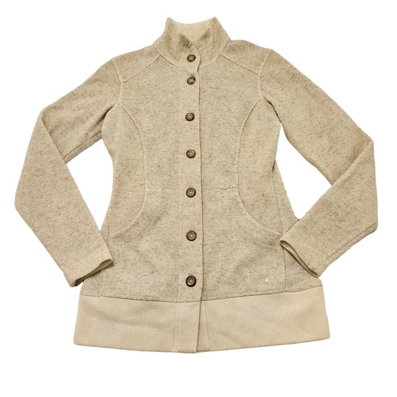 Mountain‎ Hardwear Women's Sarafin Oatmeal Button Up Wool Blend Sweater. Size XS - Picture 2 of 8